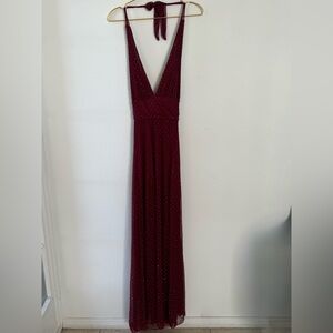 Elegant Burgundy Evening Gown